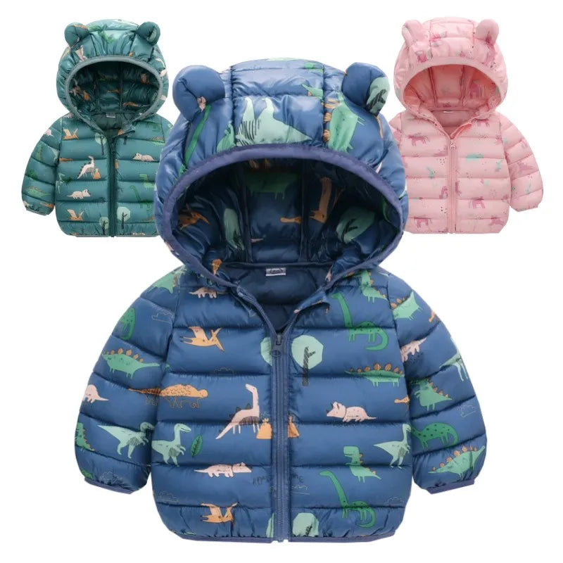 Warm Dinosaur Jacket with Hood for Children-0